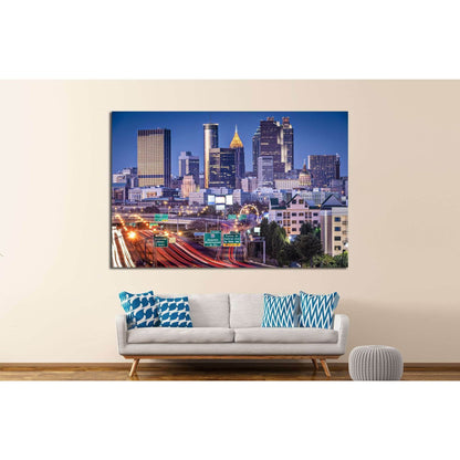 Atlanta, Georgia, USA twilight rush hour №1628 Ready to Hang Canvas Print - Zellart Canvas Prints ALL_Products, s-1628
