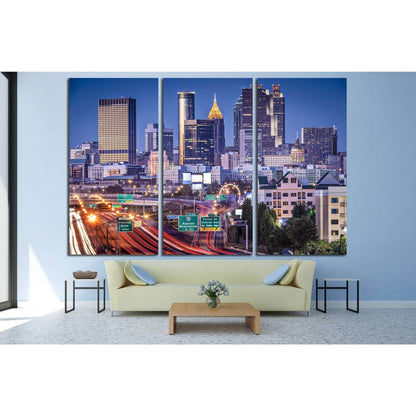 Atlanta, Georgia, USA twilight rush hour №1628 Ready to Hang Canvas Print - Zellart Canvas Prints ALL_Products, s-1628