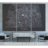 Atlanta map, satellite view, United States №1826 Ready to Hang Canvas Print