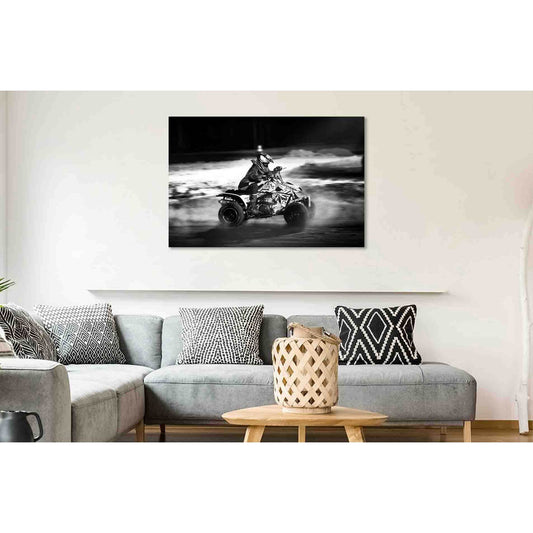 ATV racing №D2816 Ready to Hang Canvas Print - Zellart Canvas Prints 0new, ALL_Products, Black & White Wall Art