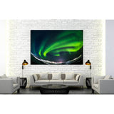 Aurora Green on Teriberka in the Murmansk region, Russia №1912 Ready to Hang Canvas Print