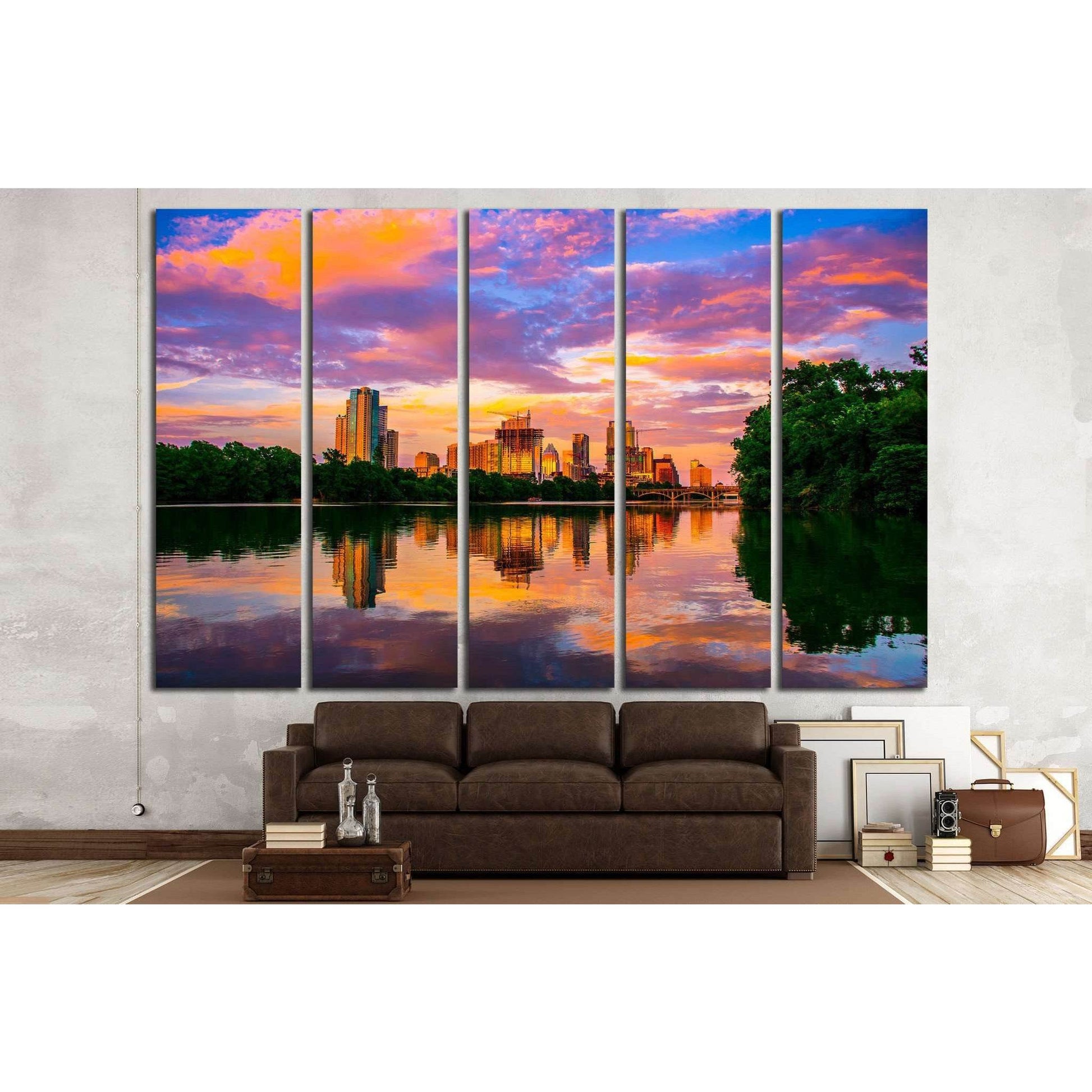 Austin, Texas Sunset №1096 Ready to Hang Canvas Print - Zellart Canvas Prints ALL_Products, s-1096