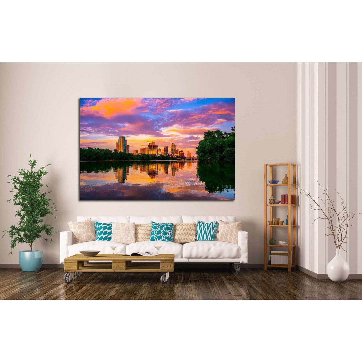 Austin, Texas Sunset №1096 Ready to Hang Canvas Print - Zellart Canvas Prints ALL_Products, s-1096