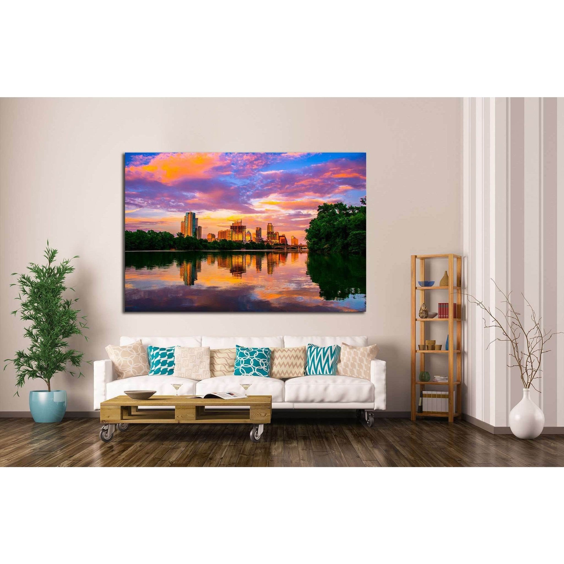 Austin, Texas Sunset №1096 Ready to Hang Canvas Print - Zellart Canvas Prints ALL_Products, s-1096