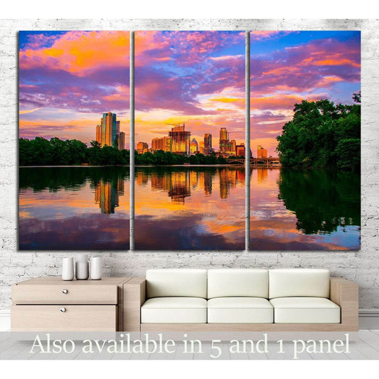Austin, Texas Sunset №1096 Ready to Hang Canvas PrintCanvas art arrives ready to hang, with hanging accessories included and no additional framing required. Every canvas print is hand-crafted, made on-demand at our workshop and expertly stretched around 1