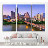 Austin, Texas, USA downtown skyline on the Colorado River №1650 Ready to Hang Canvas Print