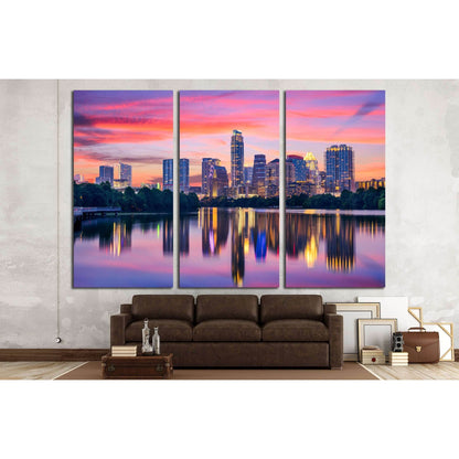 Austin, Texas, USA skyline on the Colorado River №2983 Ready to Hang Canvas Print - Zellart Canvas Prints ALL_Products, s-2983