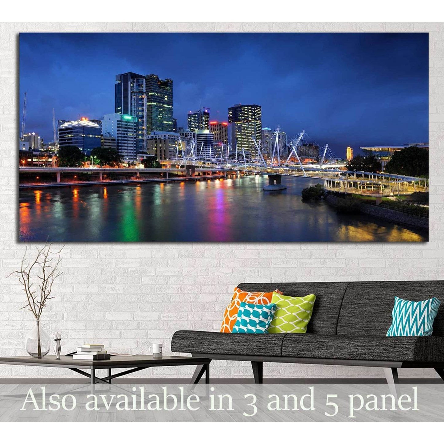 Australia Architectures, Kurilpa Bridge №1190 Ready to Hang Canvas Print - Zellart Canvas Prints ALL_Products, s-1190