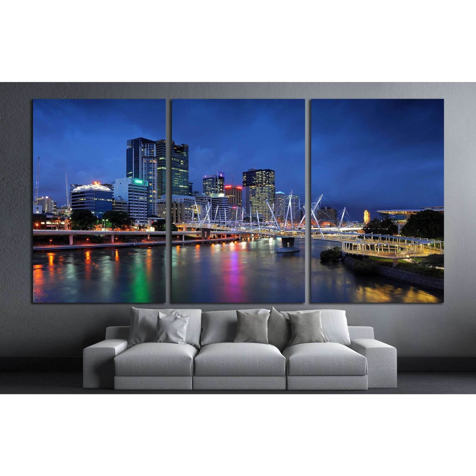 Australia Architectures, Kurilpa Bridge №1190 Ready to Hang Canvas Print - Zellart Canvas Prints ALL_Products, s-1190
