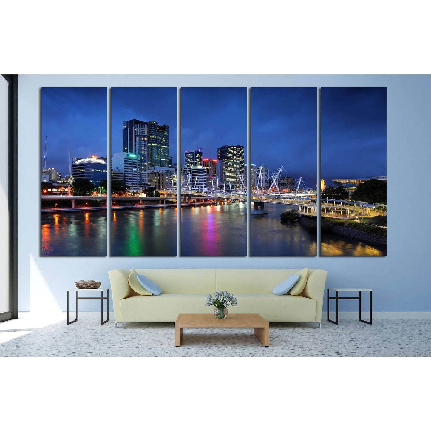 Australia Architectures, Kurilpa Bridge №1190 Ready to Hang Canvas Print - Zellart Canvas Prints ALL_Products, s-1190