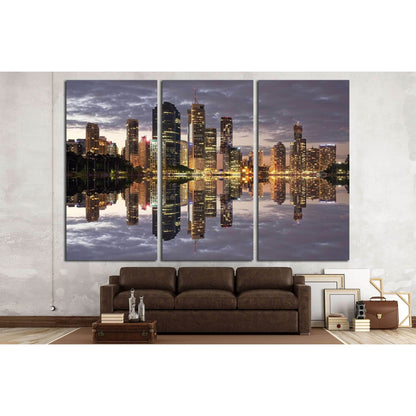 Australia Brisbane City Night №2239 Ready to Hang Canvas Print - Zellart Canvas Prints ALL_Products, s-2239