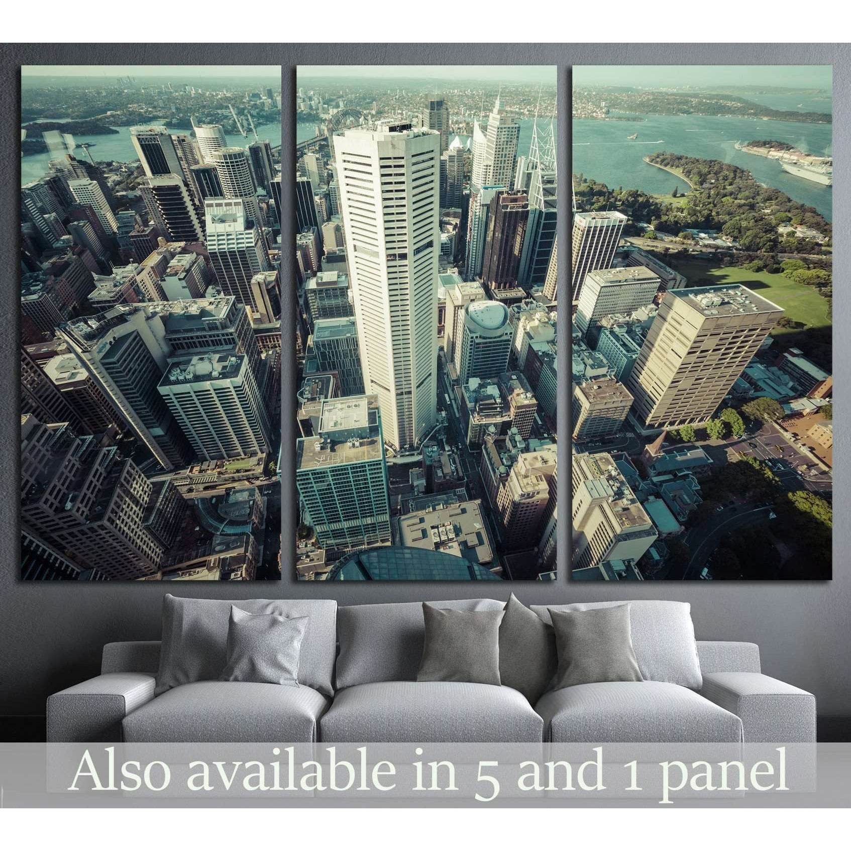 AUSTRALIA, Skyline of Sydney with city central business district №2185 Ready to Hang Canvas PrintCanvas art arrives ready to hang, with hanging accessories included and no additional framing required. Every canvas print is hand-crafted, made on-demand at