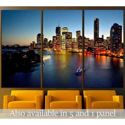 Australian Landscape Brisbane Riverside viewed from Story Bridge №1724 Ready to Hang Canvas Print - Zellart Canvas Prints ALL_Products, s-1724