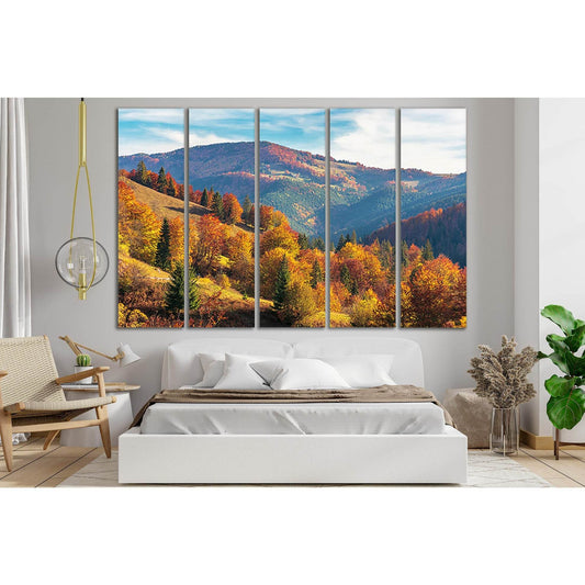 Autumn Afternoon In Mountains №SL652 Ready to Hang Canvas Print - Zellart Canvas Prints 0new, ALL_Products, Autumn Wall Art