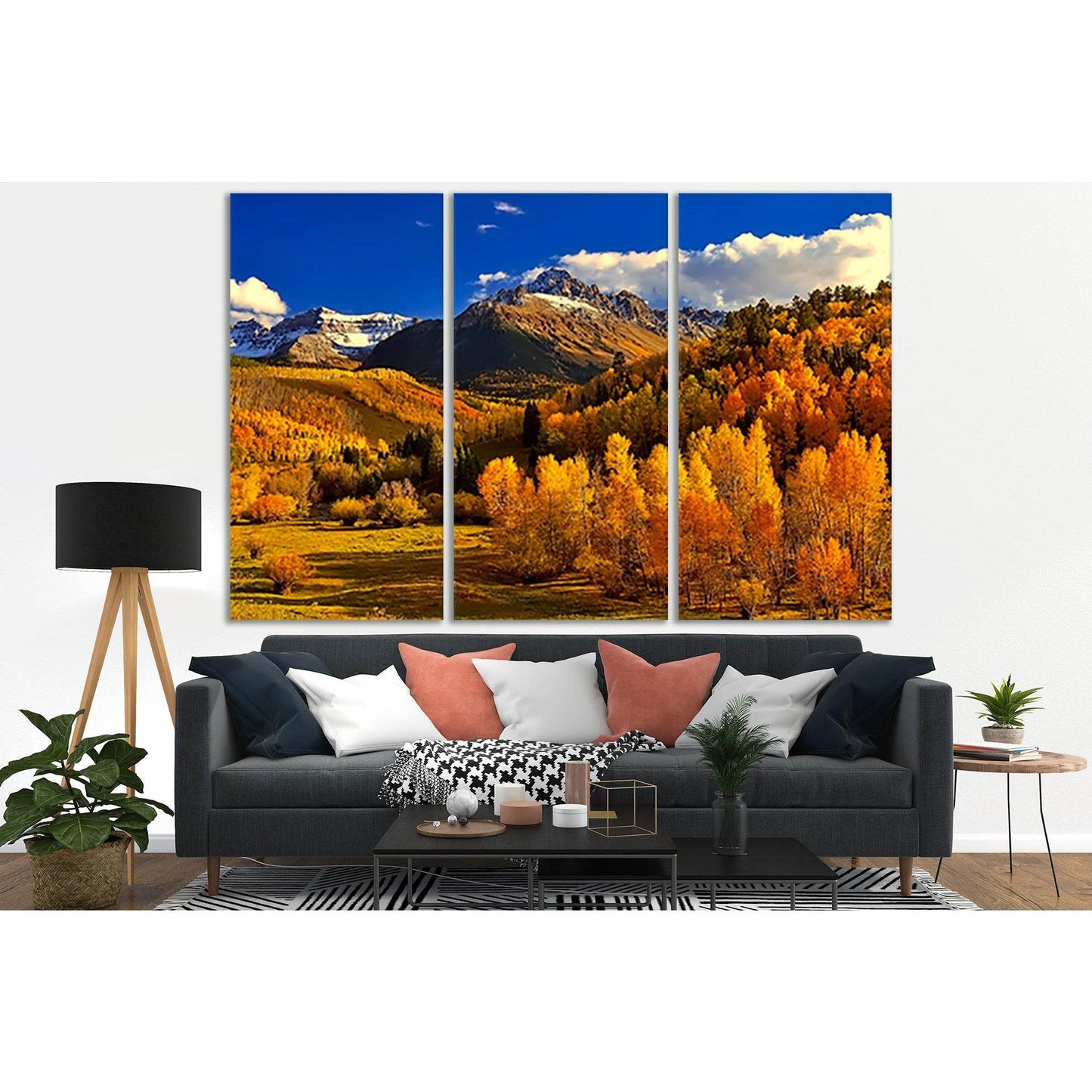Autumn In The Mountains №SL620 Ready to Hang Canvas Print - Zellart Canvas Prints 0new, ALL_Products, Autumn Wall Art, Mountains Wall Art