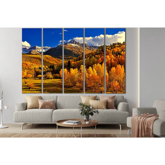 Autumn In The Mountains №SL620 Ready to Hang Canvas Print - Zellart Canvas Prints 0new, ALL_Products, Autumn Wall Art, Mountains Wall Art