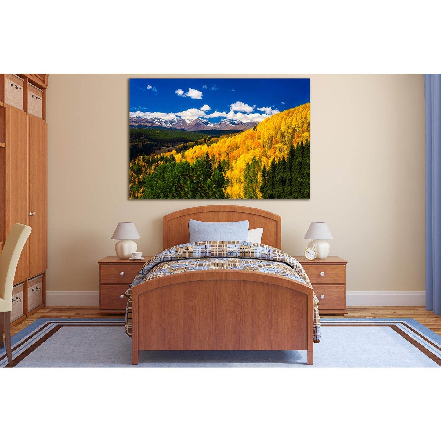 Autumn Mountains In Season Fall №SL658 Ready to Hang Canvas Print - Zellart Canvas Prints 0new, ALL_Products, Autumn Wall Art