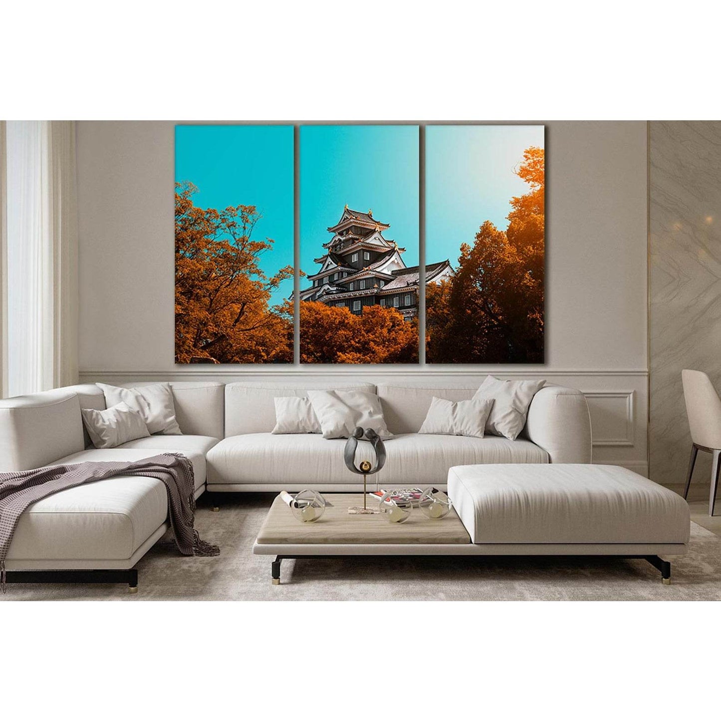 Autumn Okayama Castle №SL621 Ready to Hang Canvas Print - Zellart Canvas Prints 0new, ALL_Products, Autumn Wall Art
