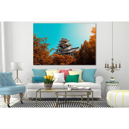 Autumn Okayama Castle №SL621 Ready to Hang Canvas Print - Zellart Canvas Prints 0new, ALL_Products, Autumn Wall Art