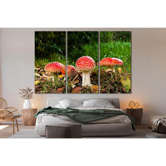 Autumn Red Amanita №SL630 Ready to Hang Canvas Print - Zellart Canvas Prints 0new, ALL_Products, Autumn Wall Art