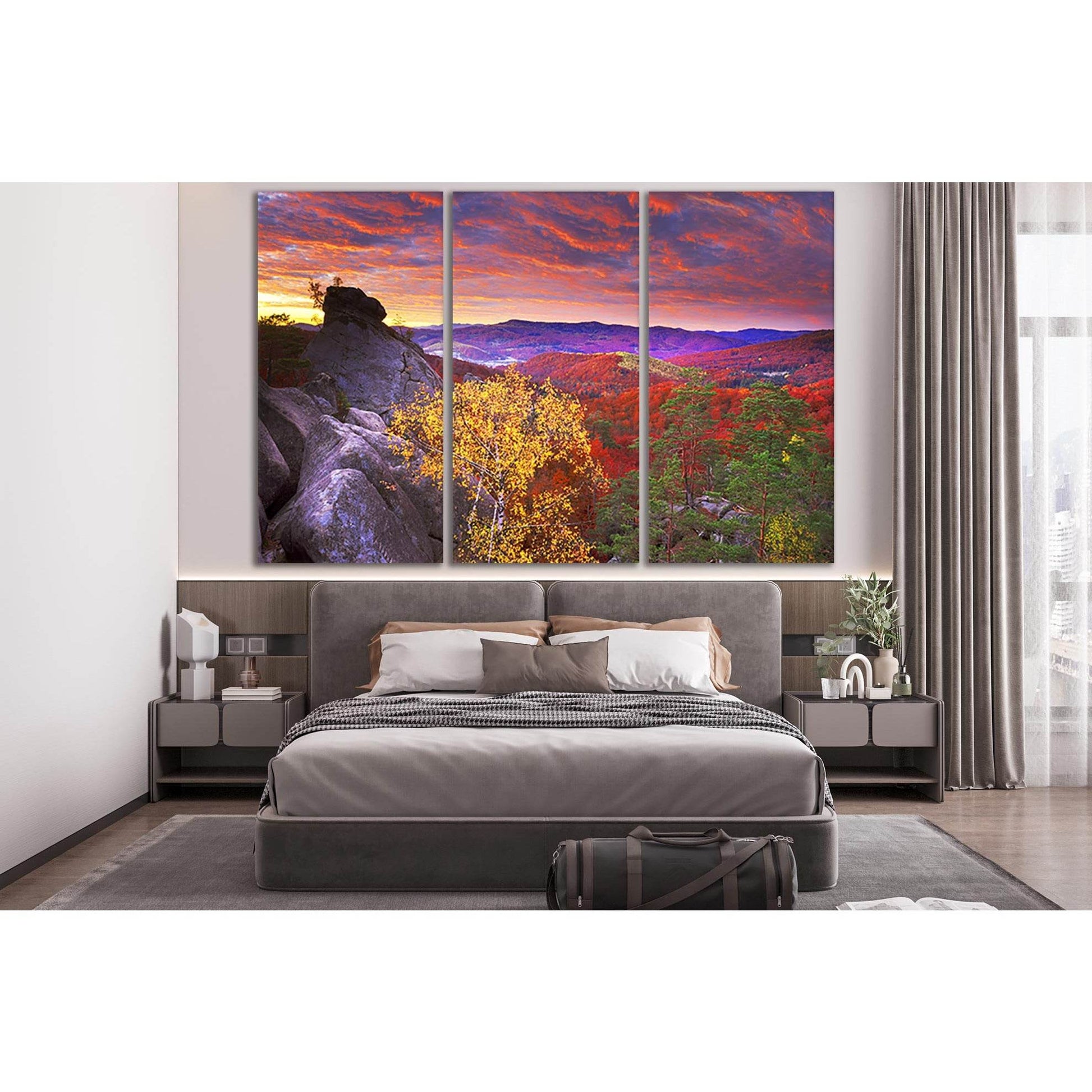 Autumn Sky Evening Carpathians №SL641 Ready to Hang Canvas Print - Zellart Canvas Prints 0new, ALL_Products, Autumn Wall Art