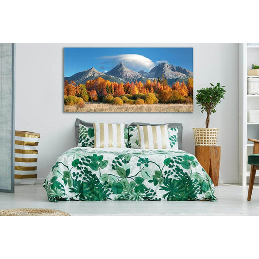 Autumn View On High Tatras Mountains №SL619 Ready to Hang Canvas Print - Zellart Canvas Prints 0new, ALL_Products, Autumn Wall Art, Mountains Wall Art