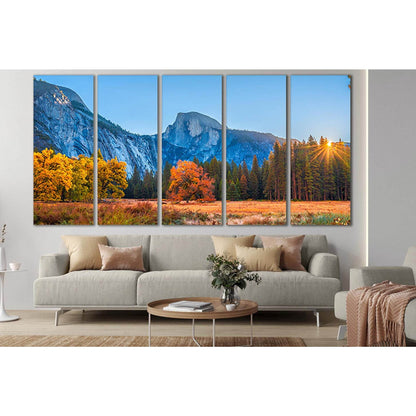 Autumn Yosemite Rock Landscape №SL642 Ready to Hang Canvas Print - Zellart Canvas Prints 0new, ALL_Products, Autumn Wall Art