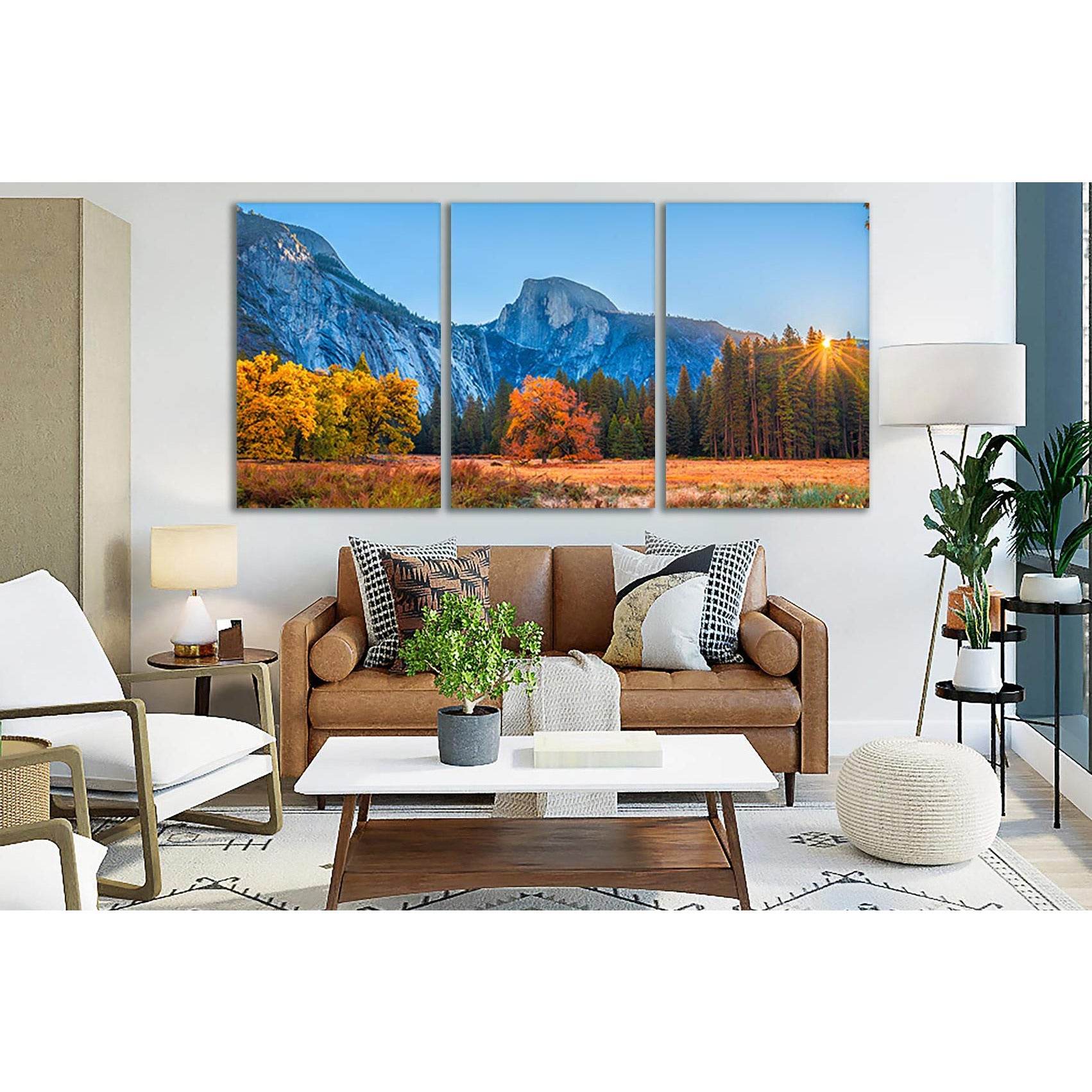 Autumn Yosemite Rock Landscape №SL642 Ready to Hang Canvas Print - Zellart Canvas Prints 0new, ALL_Products, Autumn Wall Art