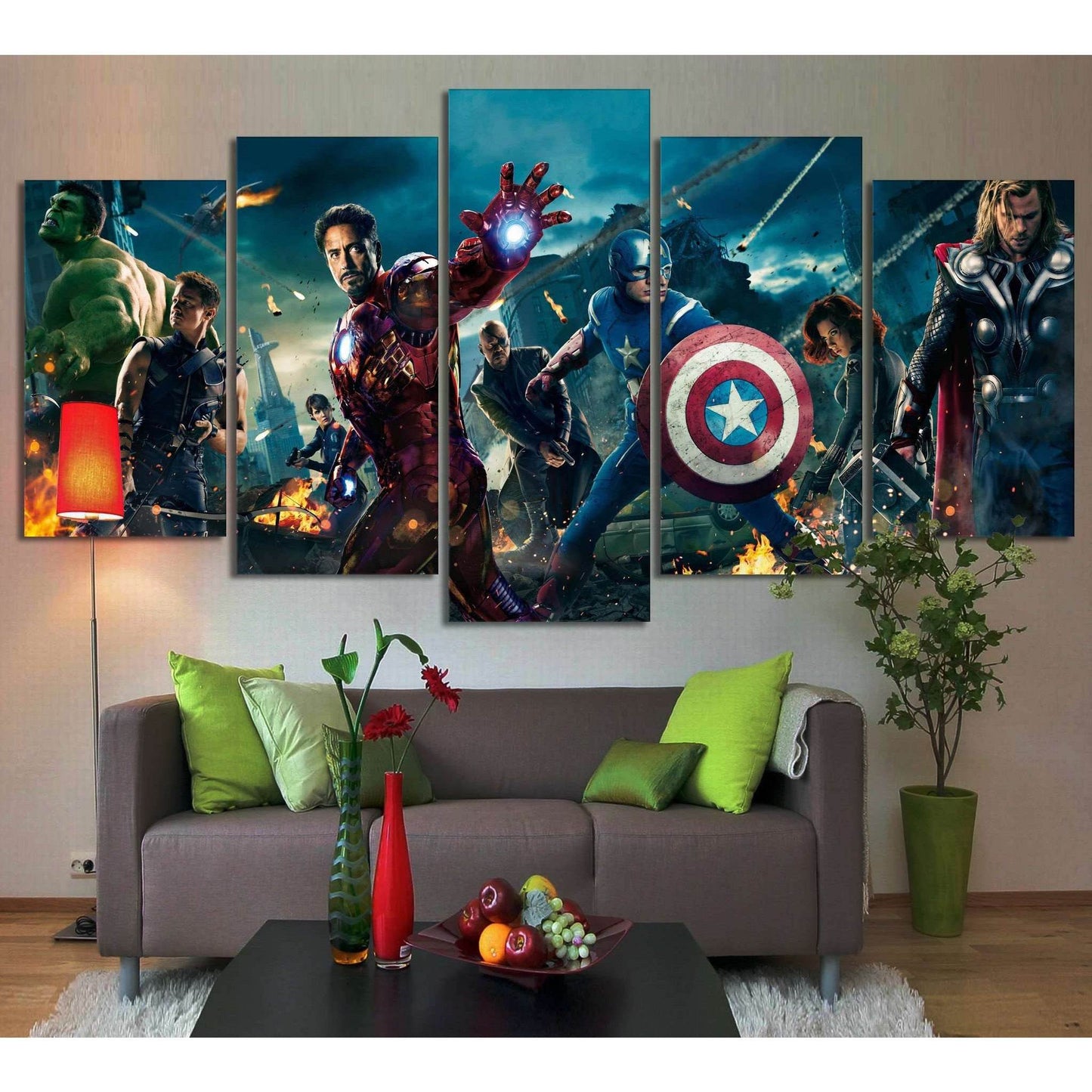 Avengers-Hulk, Iron Man, Captain America №2017 Ready to Hang Canvas Print - Zellart Canvas Prints ALL_Products