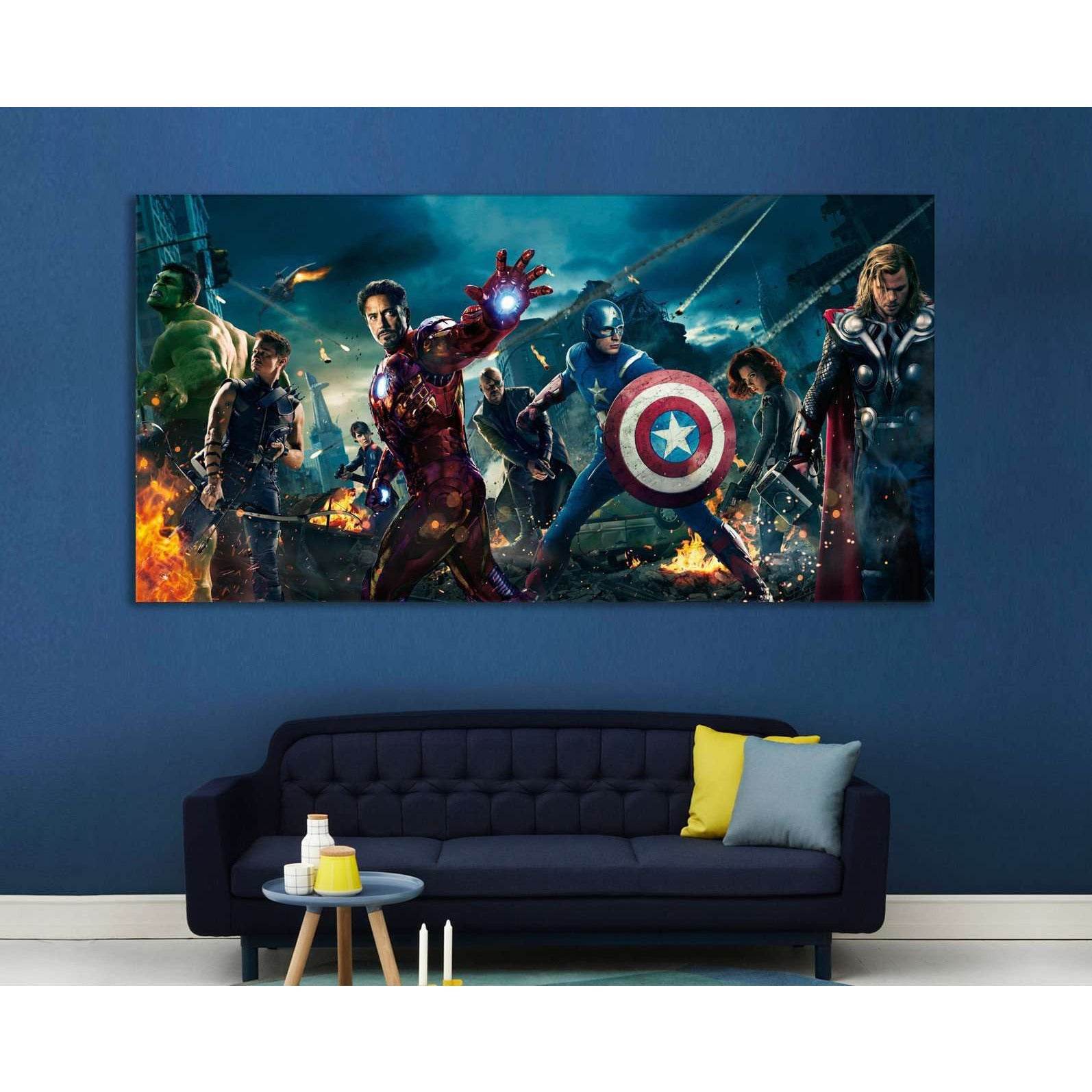 Avengers-Hulk, Iron Man, Captain America №2017 Ready to Hang Canvas Print