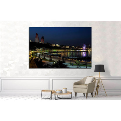 Baku Night old city №1569 Ready to Hang Canvas Print - Zellart Canvas Prints ALL_Products, s-1569