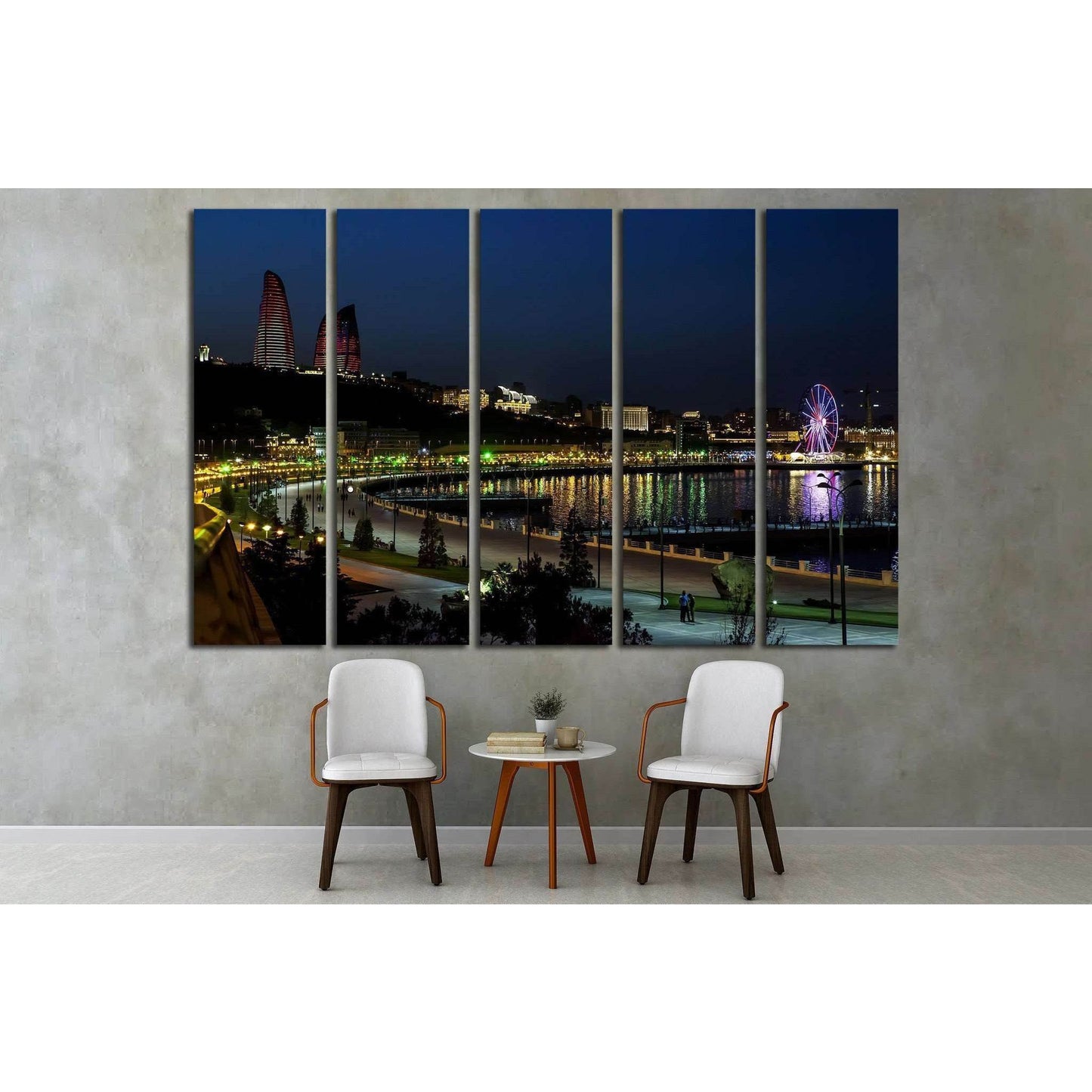 Baku Night old city №1569 Ready to Hang Canvas Print - Zellart Canvas Prints ALL_Products, s-1569