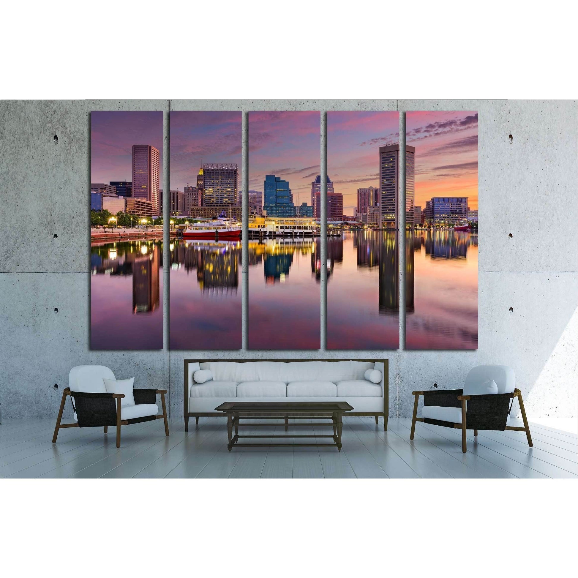 Baltimore, Maryland, USA skyline at the Inner Harbor №2410 Ready to Hang Canvas PrintCanvas art arrives ready to hang, with hanging accessories included and no additional framing required. Every canvas print is hand-crafted, made on-demand at our workshop