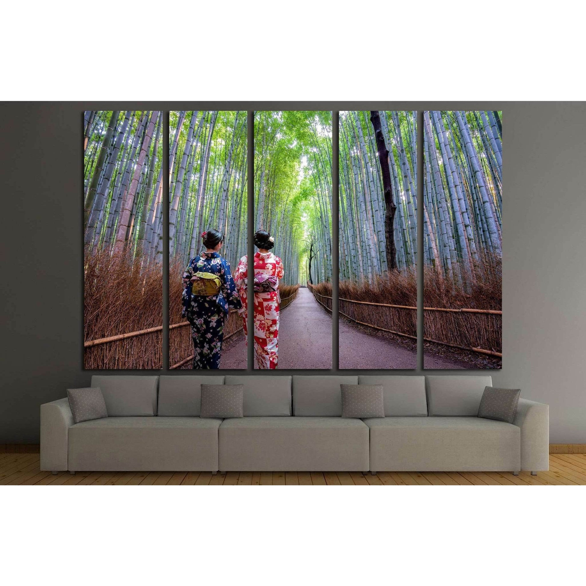 Bamboo forest of Arashiyama, Kyoto, Japan. Arashiyama is a district on the western outskirts of Kyoto №2002 Ready to Hang Canvas Print - Zellart Canvas Prints ALL_Products, s-2002