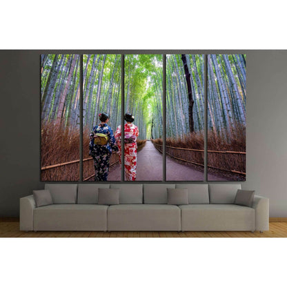 Bamboo forest of Arashiyama, Kyoto, Japan. Arashiyama is a district on the western outskirts of Kyoto №2002 Ready to Hang Canvas Print - Zellart Canvas Prints ALL_Products, s-2002