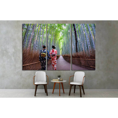 Bamboo forest of Arashiyama, Kyoto, Japan. Arashiyama is a district on the western outskirts of Kyoto №2002 Ready to Hang Canvas Print - Zellart Canvas Prints ALL_Products, s-2002