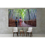 Bamboo forest of Arashiyama, Kyoto, Japan. Arashiyama is a district on the western outskirts of Kyoto №2002 Ready to Hang Canvas Print