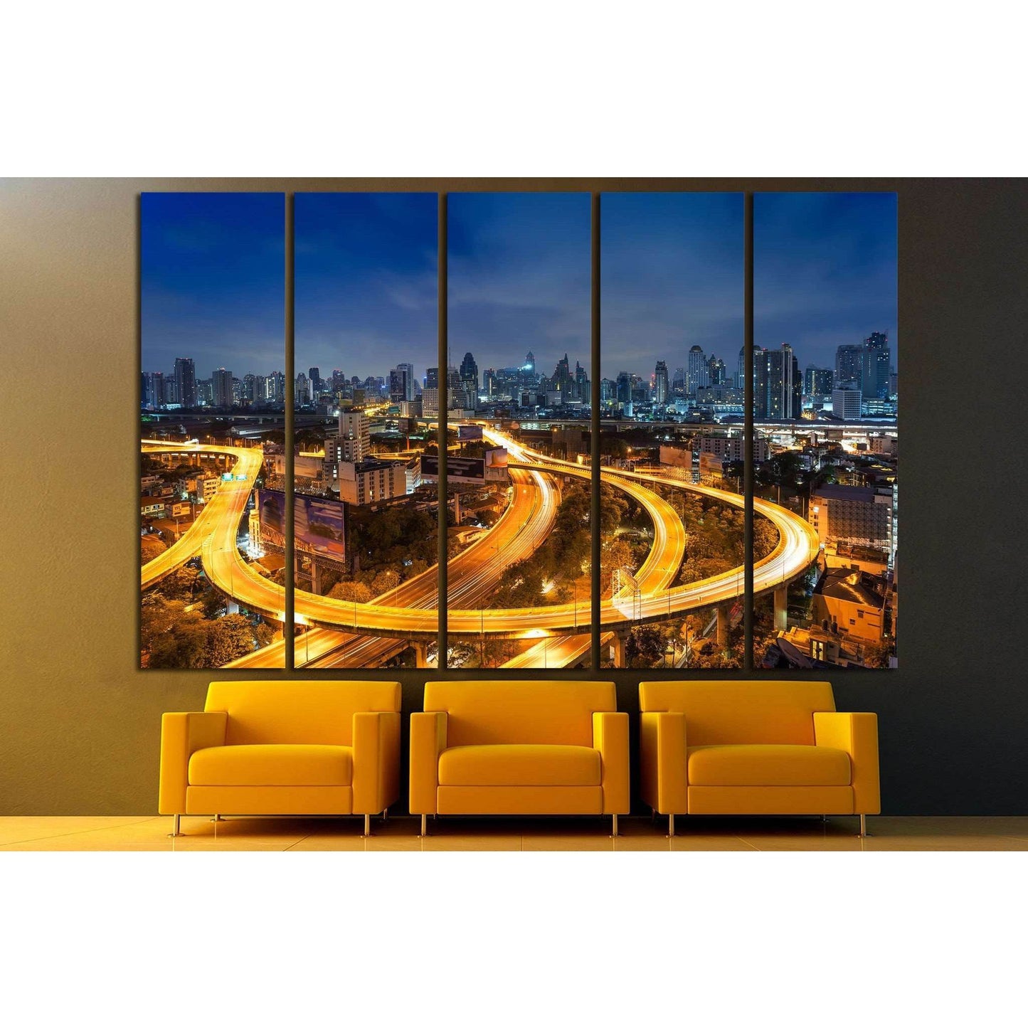 Bangkok cityscape №822 Ready to Hang Canvas Print - Zellart Canvas Prints ALL_Products, s-822