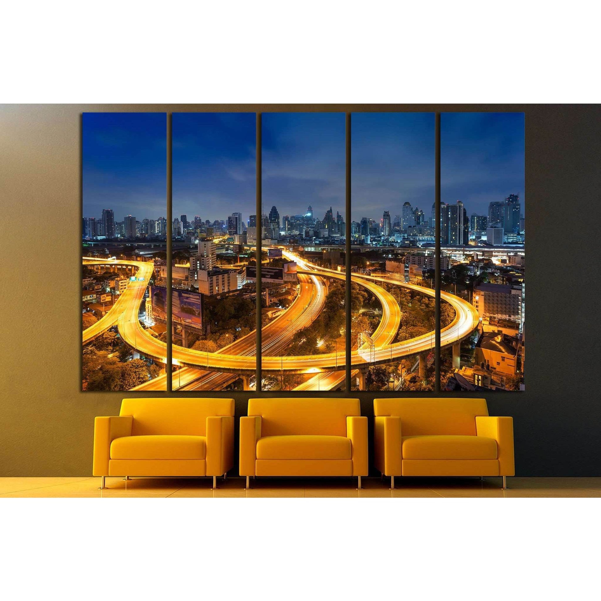 Bangkok cityscape №822 Ready to Hang Canvas Print - Zellart Canvas Prints ALL_Products, s-822