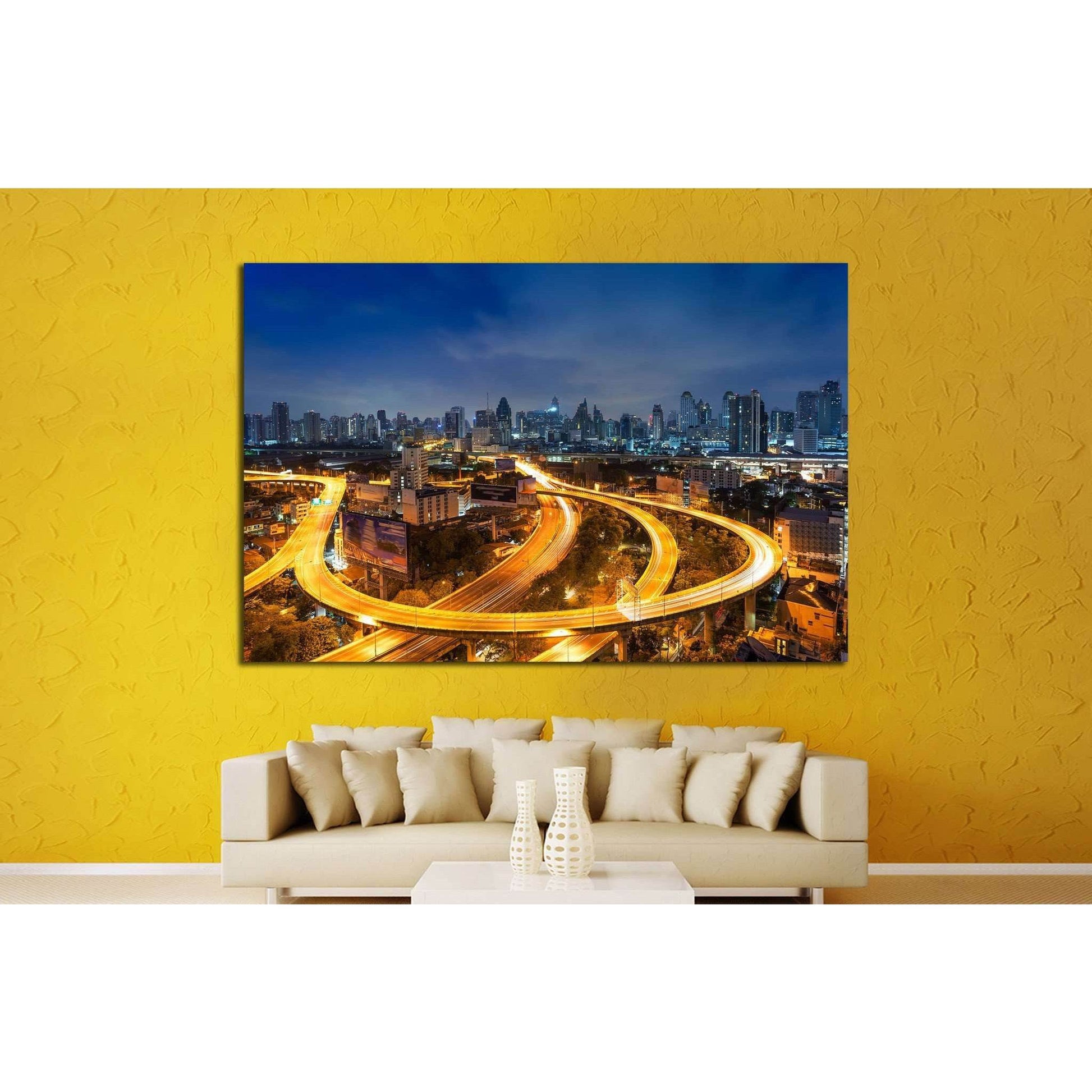 Bangkok cityscape №822 Ready to Hang Canvas Print - Zellart Canvas Prints ALL_Products, s-822