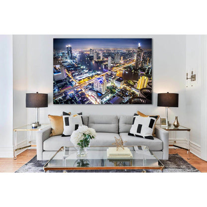 Bangkok Skyline №SL331 Ready to Hang Canvas Print - Zellart Canvas Prints 0new, ALL_Products, Cityscapes & Skylines
