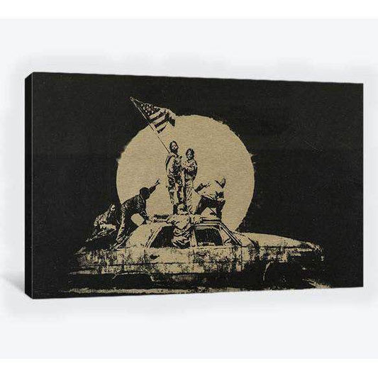 Banksy gold flag - Canvas print - Zellart Canvas Prints 000Negative, 6026, ALL_Products
