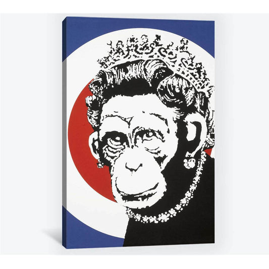 Banksy monkey queen - Canvas print - Zellart Canvas Prints 000Negative, 6016, ALL_Products