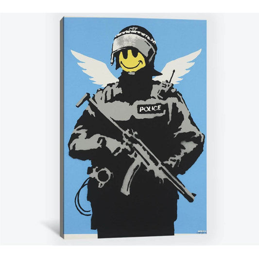 Banksy smile - Canvas print - Zellart Canvas Prints 000Negative, 6010, ALL_Products