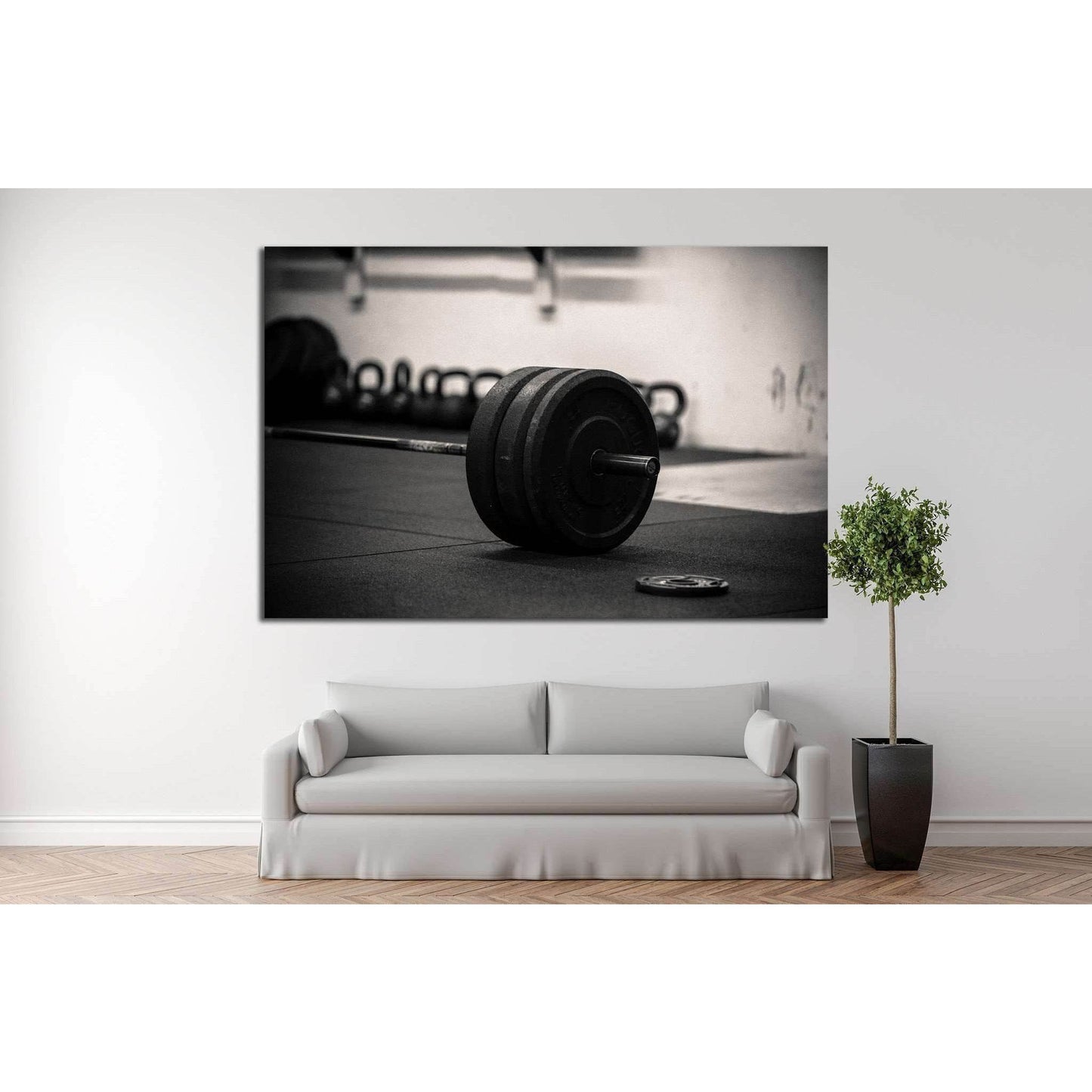 Barbell №1466 Ready to Hang Canvas Print - Zellart Canvas Prints ALL_Products, s-1466