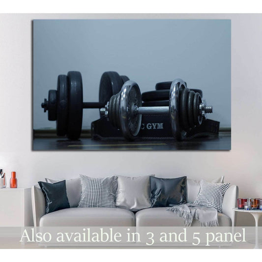 Barbells №1468 Ready to Hang Canvas PrintCanvas art arrives ready to hang, with hanging accessories included and no additional framing required. Every canvas print is hand-crafted, made on-demand at our workshop and expertly stretched around 100% North Am