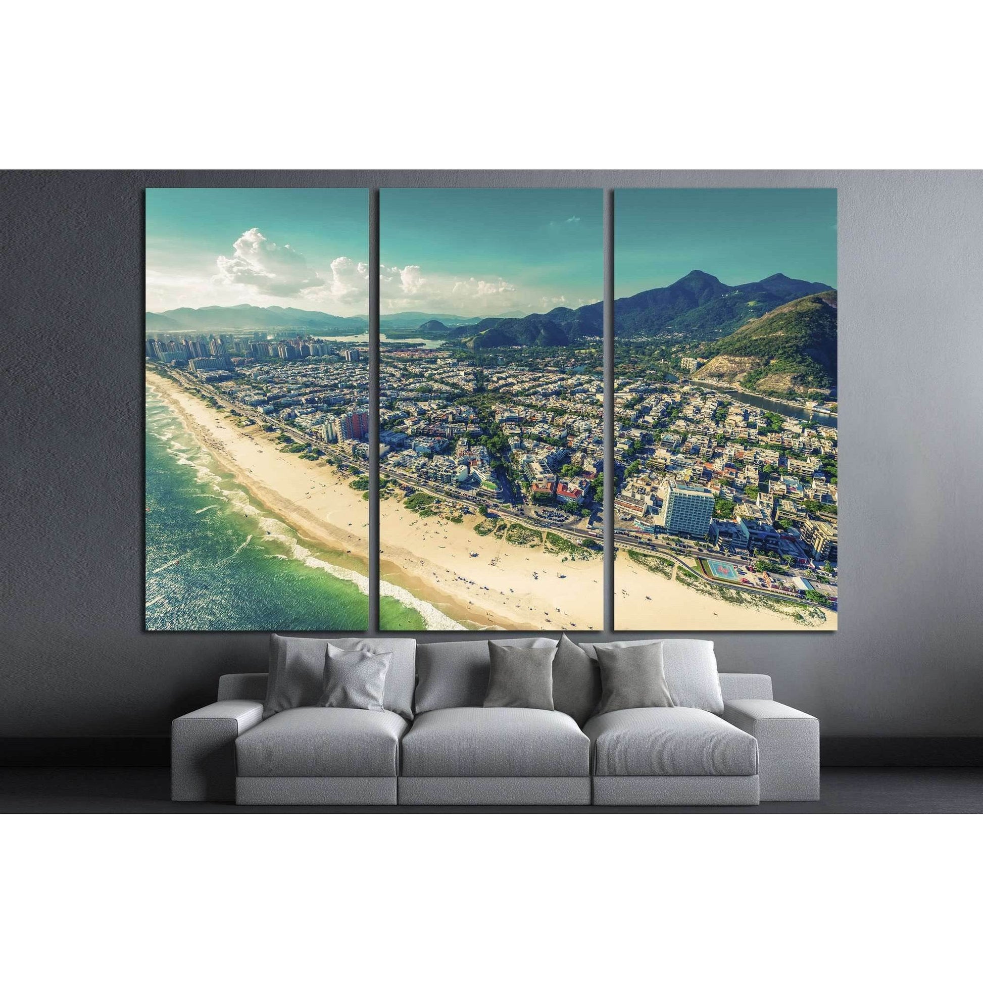Barra da Tijuca Beach, Rio de Janeiro, Brazil №1200 Ready to Hang Canvas Print - Zellart Canvas Prints ALL_Products, s-1200