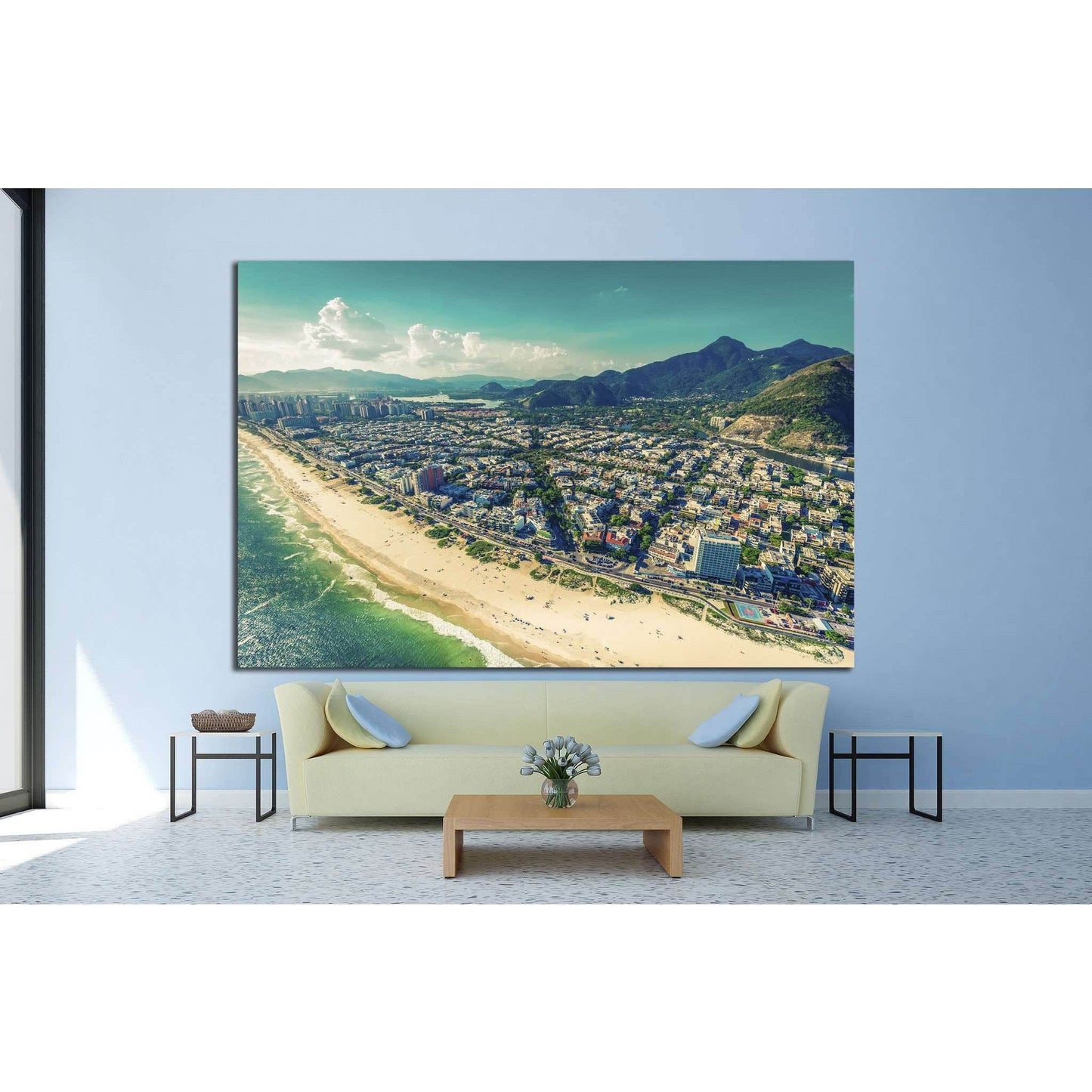 Barra da Tijuca Beach, Rio de Janeiro, Brazil №1200 Ready to Hang Canvas Print - Zellart Canvas Prints ALL_Products, s-1200