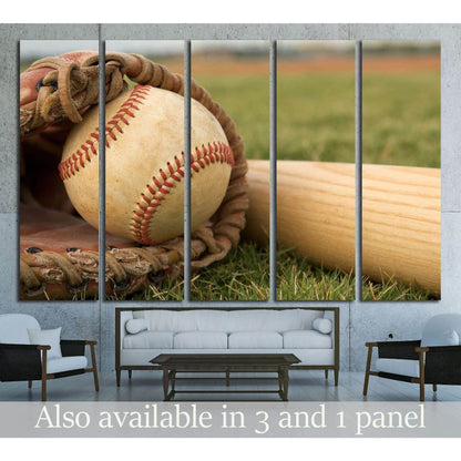 Baseball in a Glove near the Baseball Bat №2115 Ready to Hang Canvas PrintCanvas art arrives ready to hang, with hanging accessories included and no additional framing required. Every canvas print is hand-crafted, made on-demand at our workshop and expert