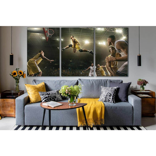 Basketball Player Jump №SL912 Ready to Hang Canvas Print - Zellart Canvas Prints 0new, ALL_Products, Sports & Motivation